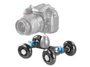NEEWER® Tabletop Mobile Rolling Slider Dolly Car Skater Video Track Rail for Speedlite DSLR Camera Camcorder Rig Black