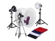 Neewer Round Photography Studio Tent Lighting Kit 1* Round Light Folding Tent 4*Colored Backgrounds 2*18 45cm Light Stands 2*Light Heads 2*110V 45W Li