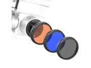 Neewer® for DJI Phantom 4 DJI Phantom 3 Professional and Advanced Full Color Lens Filter Set 3 Pieces Full Grey Filter Full Orange Filter and Full Blue Filt