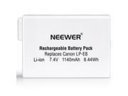 Neewer® Rechargeable Replacement LP E8 Li ion 1140mAh Battery for BG E8 Battery Grip Canon EOS 550D 600D 650D 700D Digital Rebel T2i T3i T4i