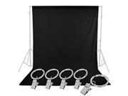 Neewer® Photo Studio 6 x 9FT 1.8 x 2.8M Pure Muslin Collapsible Backdrop with 5 Pack Spring Clamps for Photography Video and Television Black