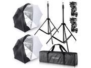 Neewer Polaroid Pro Studio Digital Flash Umbrella Mount Kit 2 Air Cushioned Heavy Duty Light Stands 2 White Umbrella with Removable Black Cover 2 Umbr