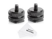Neewer® 2 Pieces Black 1 4 Inch 20 Tripod Screw to Hot Shoe Metal Adapters Comes with a Microfiber Cleaning Cloth