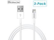 [Apple MFi Certified] Neewer® 3Pack 3.3Ft 1M Data USB Sync Charging Lightning 8 Pin Cable for iPhone 6S 6S Plus 6 6Plus 5 5S 5C iPad 4 iPad Air 1 2 iPad Mini 1