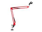 Neewer® NW 35 Adjustable 31.5 80cm Studio Recording Microphone Suspension Boom Scissor Arm Stand with Microphone Clip Table Mounting Clamp Red