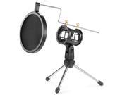 Neewer® Microphone Pop Filter with Double Net Shield 4 11cm Foldable Desktop Tripod Shock Mount Mic Holder for Broadcasting and Recording Cellphone USB Com