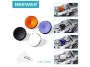 Neewer® 4 Piece 15MM Metal Soft Shutter Release Button Set Black Blue Orange and Silver with Microfiber Cleaning Cloth for Fuji Leica Canon Nikon Hasselblad