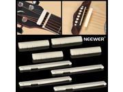 Neewer® 4 Sets of 6 String Acoustic Guitar Bone Bridge Saddle and Nut Made of High Quality Real Oxen Bone Ivory