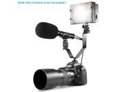 Neewer® Uni Directional System Condenser Shotgun Interview Microphone V Shape Dual Mount Bracket 160 LED Dimmable Video Light for Canon Nikon Sony Olympus Penta