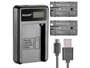 Neewer® Micro USB Battery Charger 2 Pack 2600mAh NP F550 570 530 Replacement Batteries for Sony HandyCams Neewer Nanguang CN 160 CN 216 CN 126 LED Light Pol