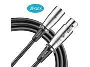 Neewer® 2 Pack 6ft 1.8M Black Universal 3 pin XLR Male to XLR Female Cables for Microphones or Other Professional Recording Mixing and Lighting Equipments wit