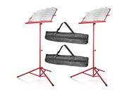 Neewer® 2 Pack Folding 17.7 42 45cm 107cm Height Adjustable Music Stand for Sheet Music with Solid Tripod Base Angle Adjustable Bookplate Waterproof Carryi