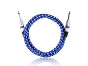 Neewer® 10 Feet 3 Meters Guitar Instrument Cable with Straight 1 4 Inch TS to Straight 1 4 Inch TS Cloth Jacket Blue and White Tweed