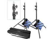 Neewer® Pro Photography Studio Kit 2 7.8ft 2.4M Aluminum Photo Video Tripod Light Stands 2 Black Blue Heavy Duty Sand Bags for Light Stands Boom Arms Tripo