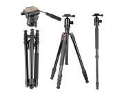 Neewer® 64 163cm Tripod Monopod with 360 Degree Ball Head Fluid Video Head 1 4 Quick Release Plate and Bubble Level Including Carrying Bag for DSLR Camera Vide