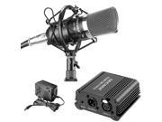 Neewer® Microphone Phantom Power kit 1 NW 700 Condenser Microphone 1 48V Phantom Powe 1 Power Adapter 1 XLR Audio Cable 1 Shock Mount 1 Anti wind Foam