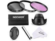 Neewer 49MM Lens Filter Accessory Kit for Sony Alpha and NEX Cameras 18 55mm and 55 210mm Lenses UV CPL FLD Filter Carry Pouch Lens Hood Lens Cap Cap Keeper Le