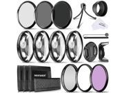 Neewer 52MM Camera Lens Filter Kit Includes 52MM Close up Macro Filters 1 2 4 10 ND Filters ND2 ND4 ND8 and UV CPL FLD Filters Lens Hood and Other Accesso