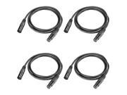 Neewer 4 Pack 6.5 feet 2 meters DMX Stage Light Cable Wires with 3 Pin Signal XLR Male to Female Connection for Moving Head Light Par Light Spotlight with XLR I