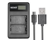 Neewer USB Dual Battery Charger for Sony Rechargeable NP F550 Battery and FM50 FM500H Camcorder Batteries Portable Quick Charger with Smart LED Display