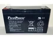 First Power FP6100 6v 10ah Rechargeable Sealed Lead Acid Battery for Sentry Lite