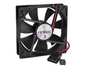 4.75 x 4.75 120mm Antec Nine Hundred 3 Blue LED Case Fan w 3 Speed Switch 4 Pin Connector Black