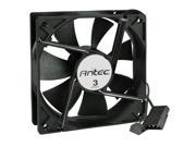 4.75 x 4.75 120mm Antec TriCool 3 Blue LED Case Fan w 3 Speed Switch 4 Pin Connector Black