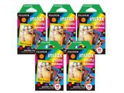 Fujifilm Instax Rainbow Instant Film 5 Pack For Mini 8 Cameras 50 Sheets