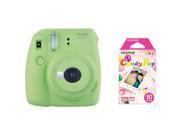 Fujifilm Instax Mini 9 Instant Camera Lime Green and 10 Count Candy Pop Film