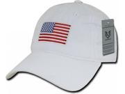 RapDom Original USA Flag Graphic Relaxed Mens Cap [White Adjustable]