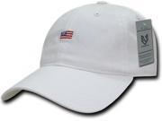 RapDom Small USA Flag Relaxed Graphic Mens Cap [White Adjustable]