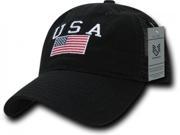 RapDom USA Flag Polo Mens Mesh Back Cap [Black Adjustable]