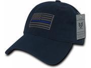RapDom Thin Blue Line Graphic Relaxed Mens Cap [Navy Blue Adjustable]