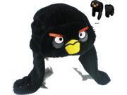 Angry Birds Black Bird Big Face Faux Fur Aviator Beanie Hat [Black Ages 14 ]