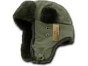 RapDom Faux Fur Trooper Aviator Mens Hat [Olive Green L XL]