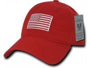 RapDom Tonal Flag Graphic Relaxed Mens Cap [Red Adjustable]