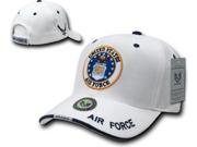 RapDom United States Air Force Emblem Military Mens Cap [White Adjustable]