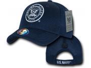 RapDom United States Navy Round Military Mens Air Mesh Cap [Navy Blue Adjustable]