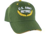 U.S. Army Retired Gold Leaf Scrambled Eggs Mens Cap [Olive Green Adjustable]