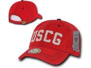 RapDom USCG Text Southern Cal Vintage Mens Cap [Red Adjustable]