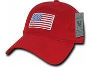 RapDom Original USA Flag Graphic Relaxed Mens Cap [Red Adjustable]
