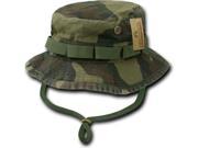 RapDom Vintage Washed Jungle Mens Boonie Hat [Woodland Camouflage XL]