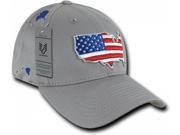 RapDom The Globe American Flag Mens Cap [Grey Adjustable]