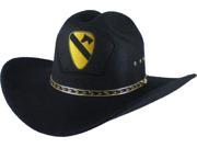 1st Cavalry Division Patch Felt Cowboy Western Mens Hat [Black S M]