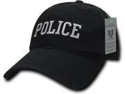 RapDom Police Relaxed Cotton Mens Cap [Black Adjustable]