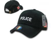 RapDom Police Dual Flag Raid Unstructured Mens Cap [Black Adjustable]