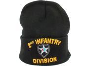 2nd Infantry Division Mens Cuff Beanie Cap [Black]