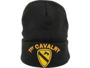 1st Cavalry Emblem Cuff Beanie Cap [Black Adult]