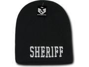 RapDom Sheriff Public Safety Short Knit Mens Beanie Cap [Black Adult]