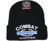 Combat Infantryman Mens Cuff Beanie Skull Cap [Black]
